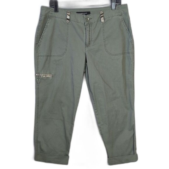 Nine West Jeans Green Cuffed Capris Women's 10 - Picture 1 of 5